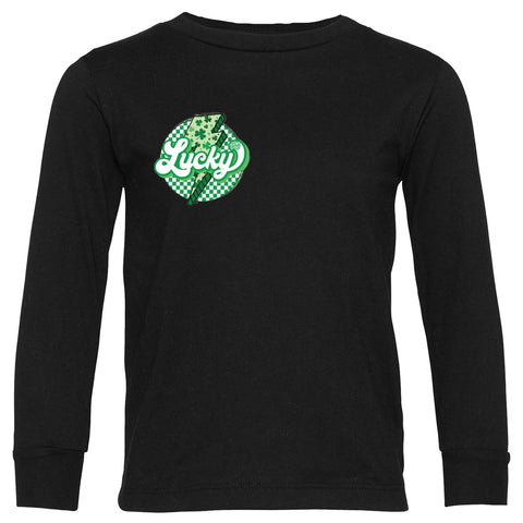 Lucky Bolt LS Shirt, Black (Infant, Toddler, Youth , Adult)