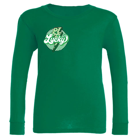 Lucky Bolt LS Shirt, Green (Toddler, Youth , Adult)