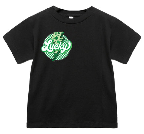 Lucky Bolt Tee, Black (Infant, Toddler, Youth, Adult)