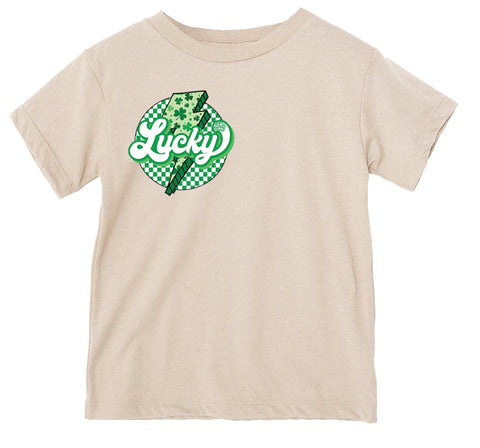 Lucky Bolt Tee, Natural  (Infant, Toddler, Youth, Adult)