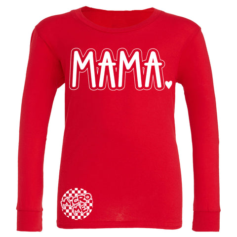 MAMA Puff Long Sleeve Shirt, Red  (Adult)