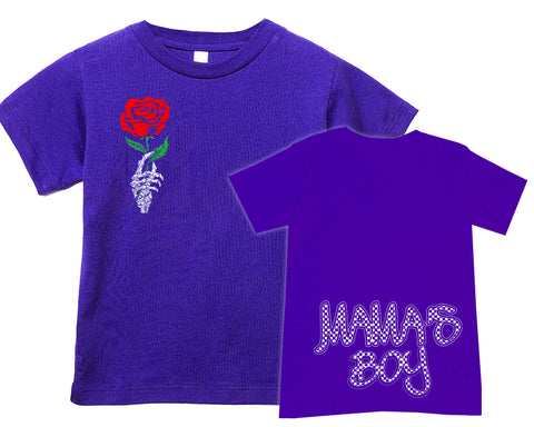 Rose/Mama's Boy  Shirt, Purple (Infant, Toddler, Youth, Adult)