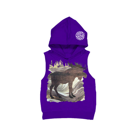 Moose Fleece Muscle Tank, Purple (Toddler, Youth, Adult)