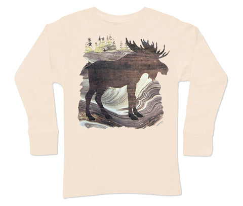 Moose Long Sleeve Shirt, Natural (Youth)