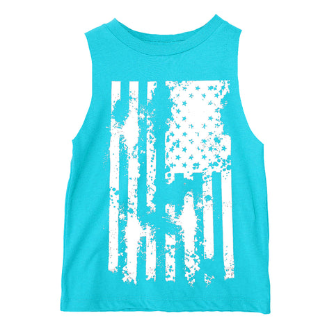 Distressed Flag Muscle Tank, Tahiti (Infant, Toddler, Youth, Adult)