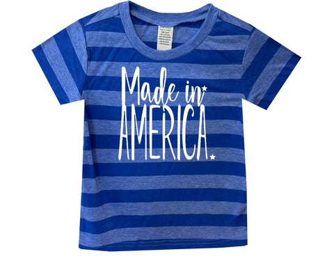 Made In America Tee, Royal Stripe(Toddler, Youth)