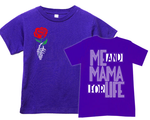 Rose/Mama 4 Life  Shirt, Purple(Infant, Toddler, Youth, Adult)