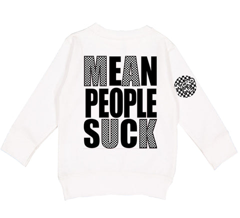 Mean People Suck Sweatshirt, White (Toddler, Youth)