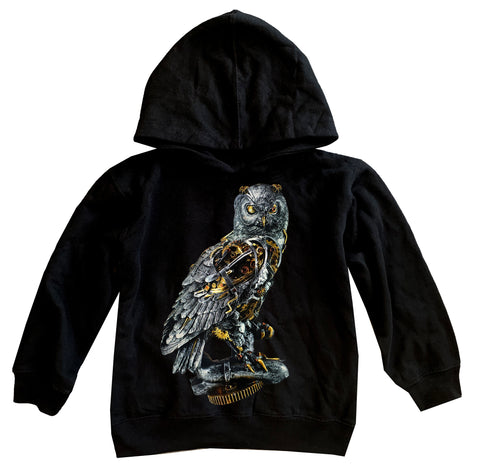 SP- Mechanical Owl Fleece Hoodie, Black (Infant, Toddler, Youth, Adult)