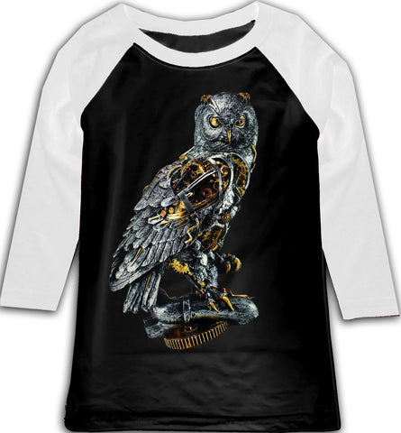 SP-Mechanical Owl Raglan, B/W (Toddler, Youth, Adult)