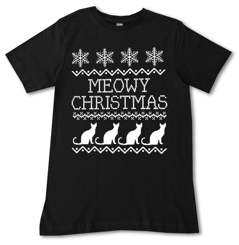 UG- Meowy Christmas Tee, Black (Infant, Toddler, Youth, Adult)
