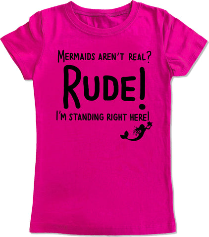 M-RUDE GIRLS Fitted Tee, Hot Pink (Toddler, Youth, Adult)