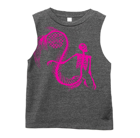 Mermaid Skelly Muscle Tank, Dk. Heather (Infant, Toddler, Youth, Adult)