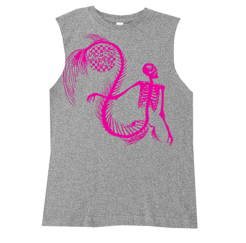 Mermaid Skelly Muscle Tank, Heather (Infant, Toddler, Youth, Adult)