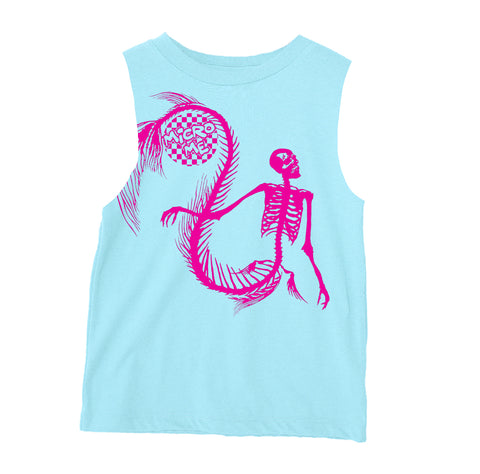 Mermaid Skelly Muscle Tank, Lt. Blue (Infant, Toddler, Youth, Adult)