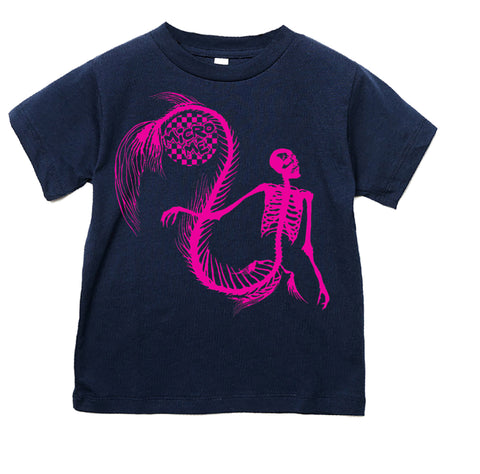 Mermaid Skelly Tee ,Navy (Infant, Toddler, Youth, Adult)
