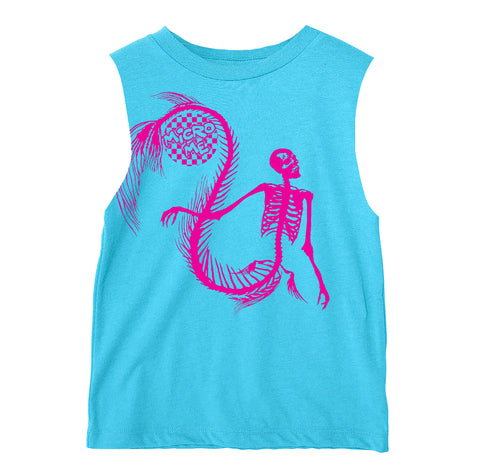 Mermaid Skelly Muscle Tank,Tahiti (Infant, Toddler, Youth, Adult)