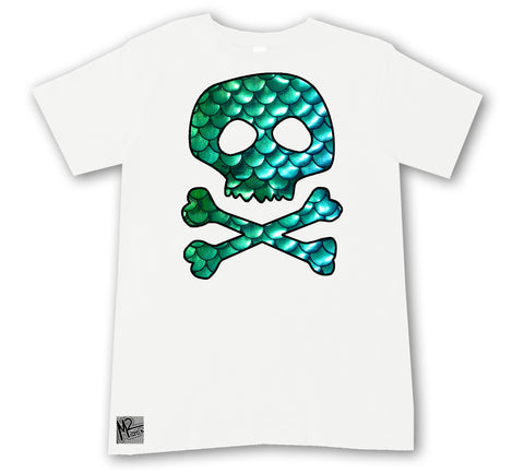 M-Scale Skull Tee, White (Infant, Toddler, Youth, Adult)