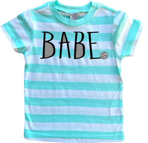 Babe Tee, Mint Stripes (Toddler, Youth)