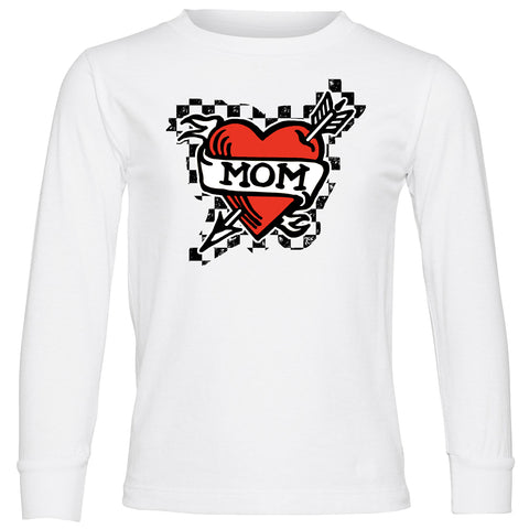 Tattoo Mom Checks LS Shirt, White (Infant, Toddler, Youth , Adult)
