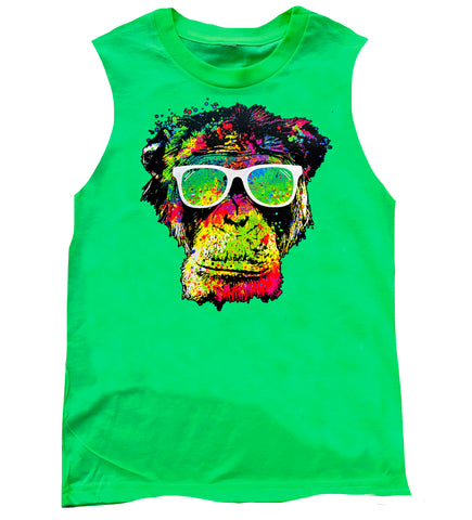 Monkey Muscle Tank, Neon Green (Toddler, Youth, Adult)