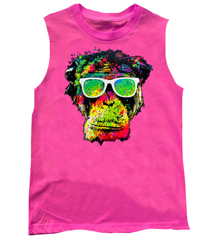 Monkey Muscle Tank, Neon Pink (Toddler, Youth, Adult)