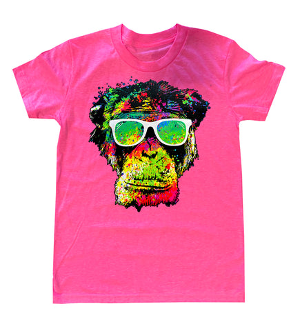 Monkey Tee, Neon Pink (Toddler, Youth, Adult)