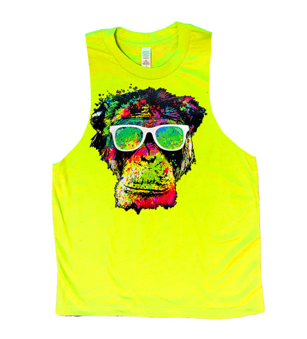 Monkey Muscle Tank, Neon Yellow Toddler, Youth, Adult)