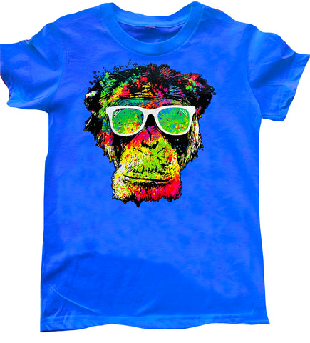 Monkey Muscle Tee, Neon Blue (Toddler, Youth, Adult)