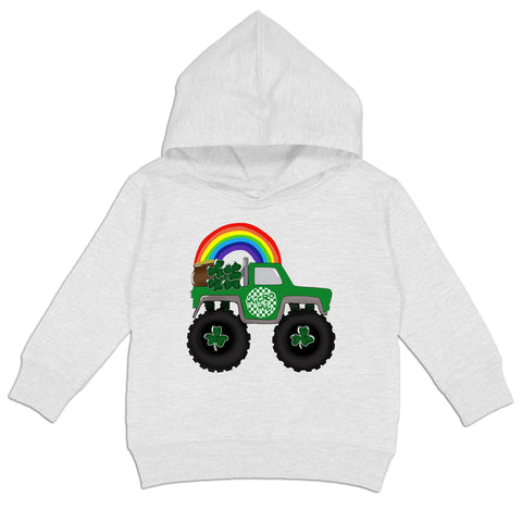 Monster Truck Hoodie, White  (Toddler, Youth, Adult)