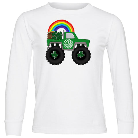 Monster Truck LS Shirt, White (Infant, Toddler, Youth , Adult)