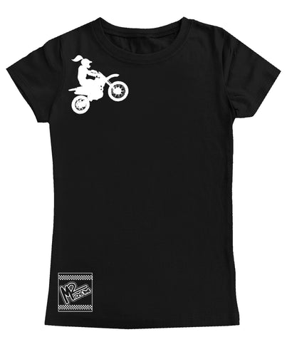 *Moto Girl Fitted Tee OR Muscle Tank, Black- (6M-Youth XL)