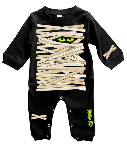 Mummy Wrap Romper, Black- (Infant)