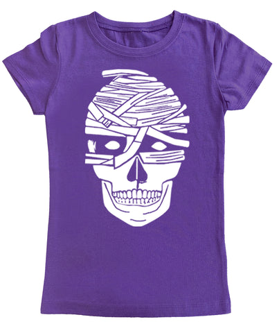 Mummy Skull GIRLS Fitted Tee, Purple (Youth, Adult)