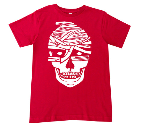 Mummy Skull Tee, Red  (Infant, Toddler, Youth, Adult)