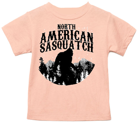 N. Am. Sasquatch Tee, Peach (Infant, Toddler, Youth, Adult)