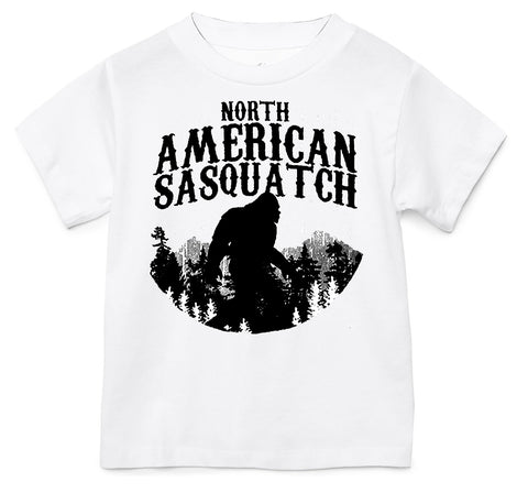 N. Am. Sasquatch Tee,  White (Infant, Toddler, Youth, Adult)