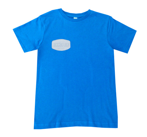 White Patch Tee, Neon Blue  (Infant, Toddler, Youth, Adult)
