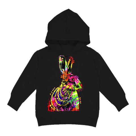 Neon Bunny Hoodie, Black (Toddler, Youth, Adult)