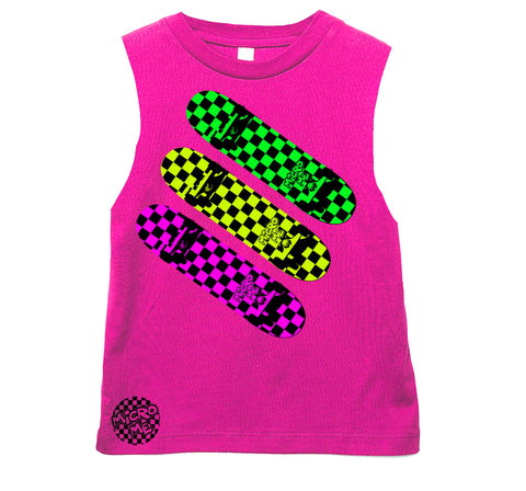 Neon Skateboards Tank, Hot Pink (Infant, Toddler, Youth, Adult)