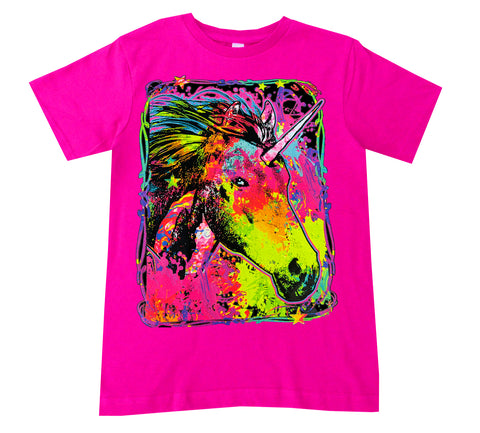 Neon Unicorn Tee, Hot Pink (Toddler, Youth, Adult)