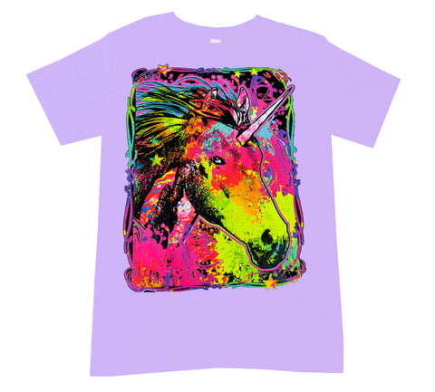 Neon Unicorn Tee, Lavender(Toddler, Youth, Adult)