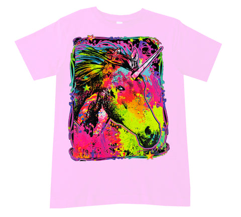 Neon Unicorn Tee, Lt. Pink (Toddler, Youth, Adult)