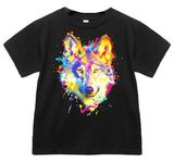 Neon Wolf Tee, Black (Toddler, Youth, Adult)