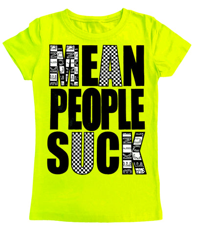 Mean People Suck Fitted Tee, Neon Yellow (Youth)