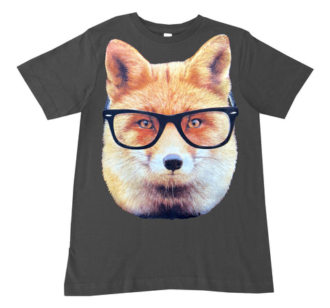 Nerdy Fox Tee, Charcoal (Infant, Toddler, Youth, Adult)