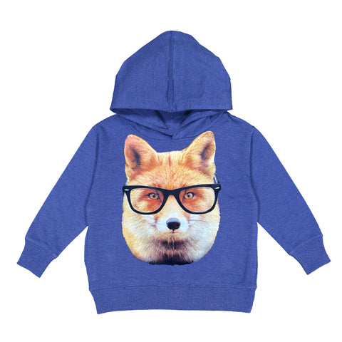 Nerdy Fox Hoodie, Royal  (Toddler, Youth, Adult)