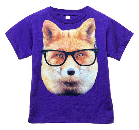 Nerdy Fox Tee, Purple  (Infant, Toddler, Youth, Adult)