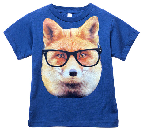 Nerdy Fox Tee, Royal  (Infant, Toddler, Youth, Adult)