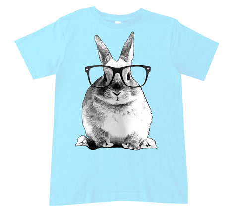 Nerdy Rabbit Tee, Lt. Blue  (Infant, Toddler, Youth, Adult)